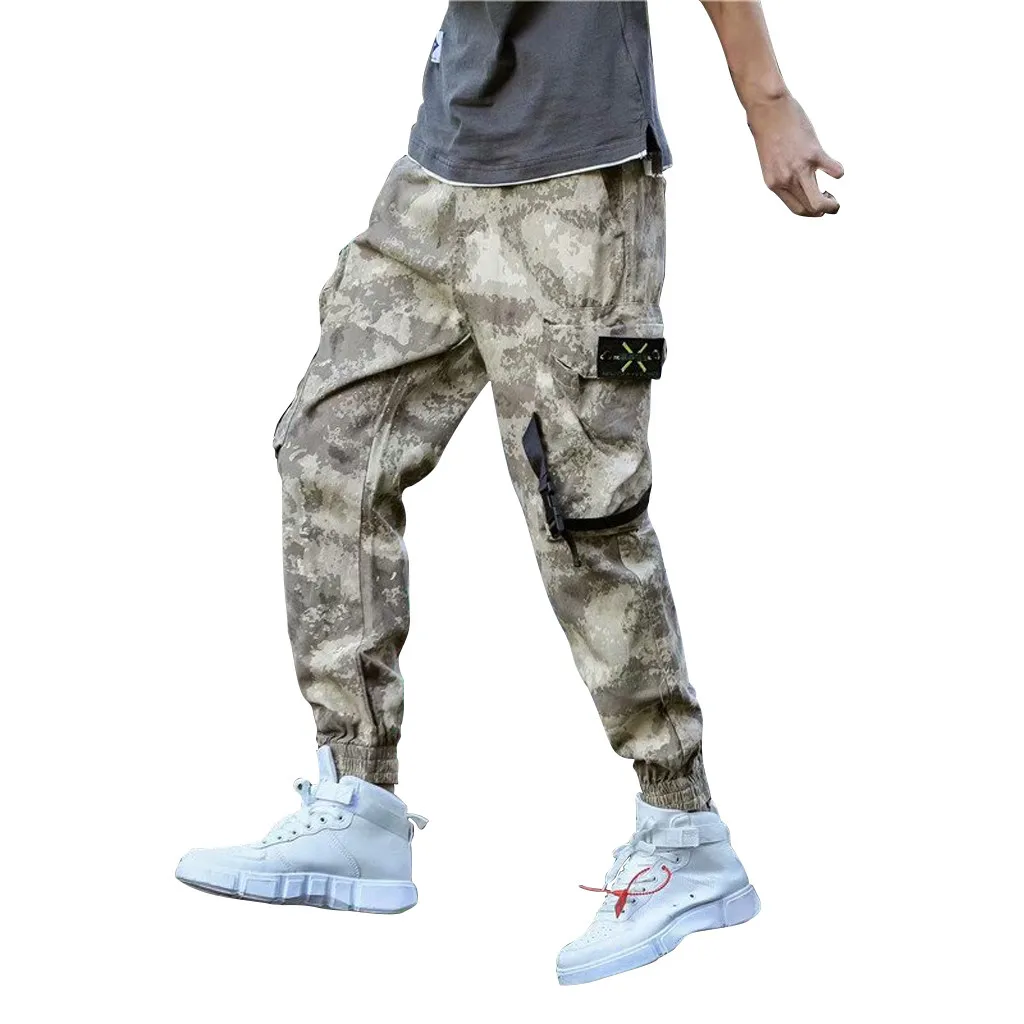 Спортивные штаны для бега мужские модные камуфляжные брюки с карманами