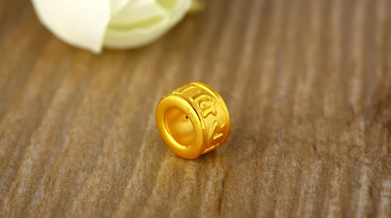 Чистое 999 24 каратное желтое золото резная бусина Будды подвеска 0 71 г|pendant blank|bead