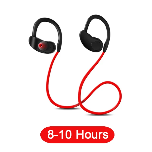 Red 8-10 Hours Bluetooth спортивные стереонаушники, водонепроницаемые наушники-вкладыши, беспроводные наушники-вкладыши, гарнитура с микрофоном для телефона - Цвет: Red 8-10 Hours