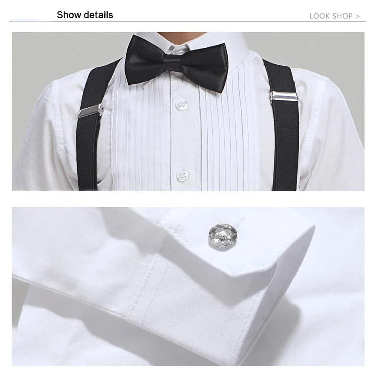 Brand Flower Boys Gentleman Wedding Overall Suits with Bowtie Formal School Performance Suit Dress Bib Pants Shirt Clothes F096 | Детская