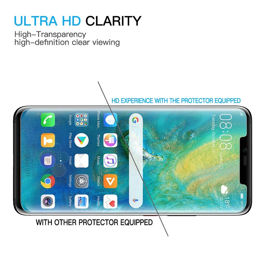 WK полностью клеящаяся 3D изогнутая передняя+ задняя пленка для huawei mate 20 Pro, защитная нано-Гидрогелевая пленка с инструментами, не закаленное стекло