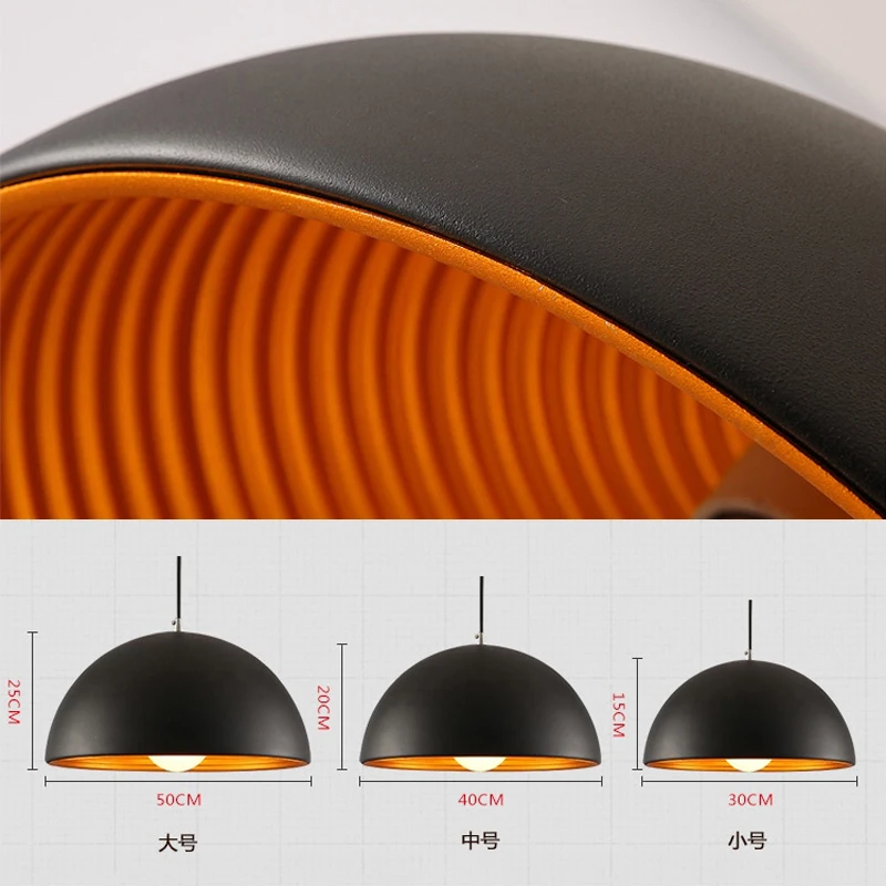 Pаспродажа Подвесной светильник в скандинавском стиле ретро, черный и белый цвета, освещение для ресторана, декоративный подвесной светильник E27, 110 В ~ ...