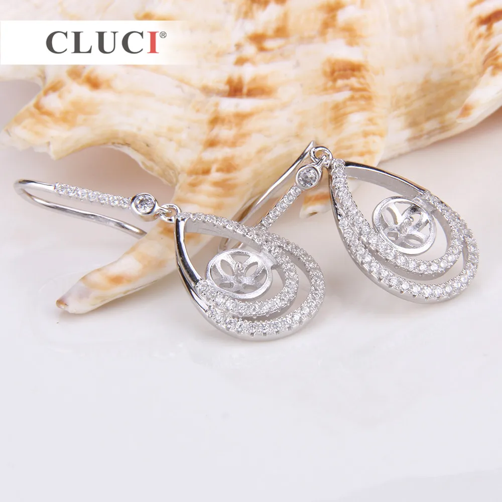 Серебряные серьги капли CLUCI 925 пробы ювелирные изделия с жемчугом в форме воды