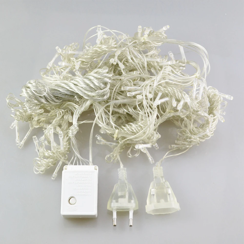 Рождественская светодиодная гирлянда для занавесок 3*3 штепсельная вилка Eu/us 220 В