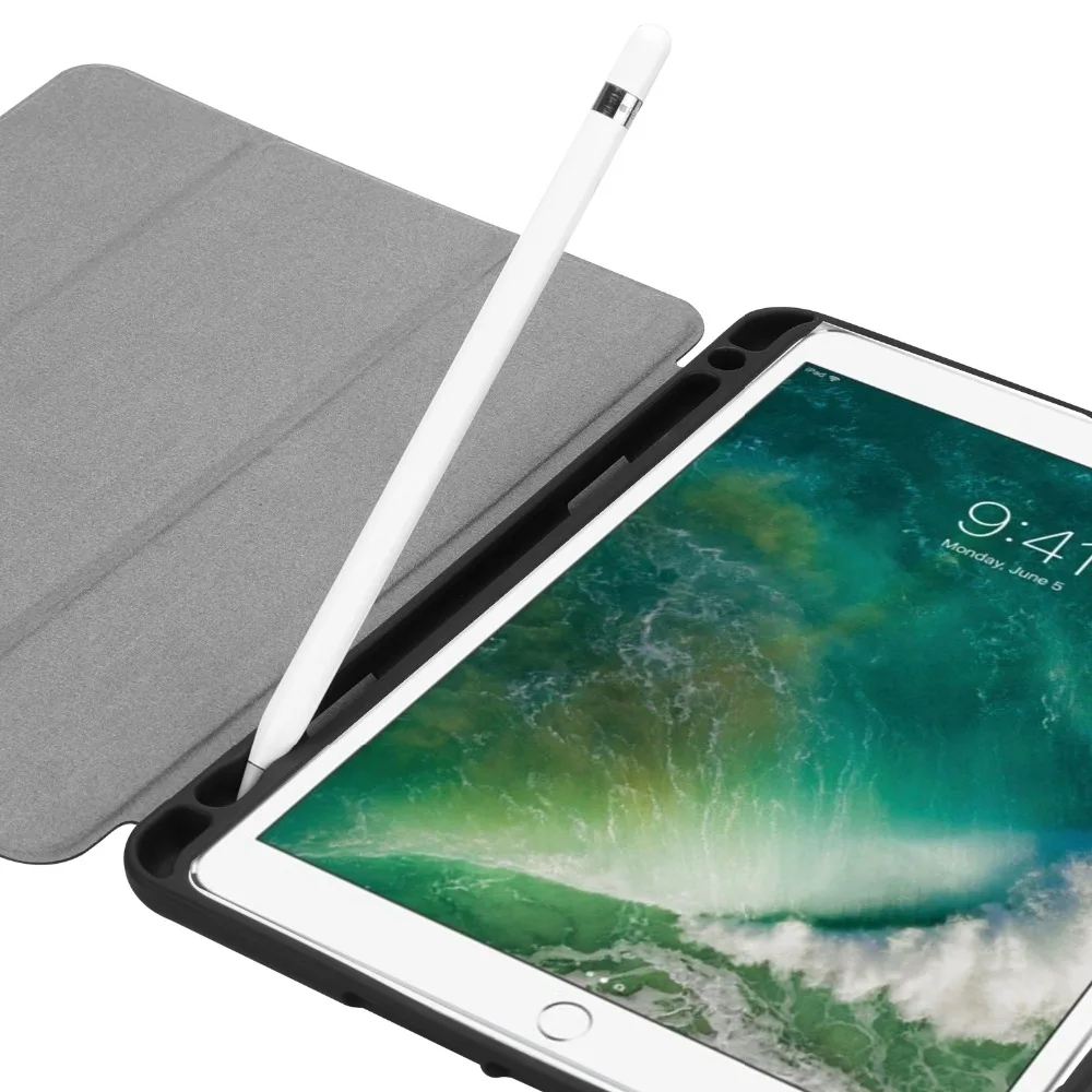 Хит продаж для iPad 9 7 2018 2017 Чехол Air 1/Air 2 дюймов с держателем карандашей Тонкий