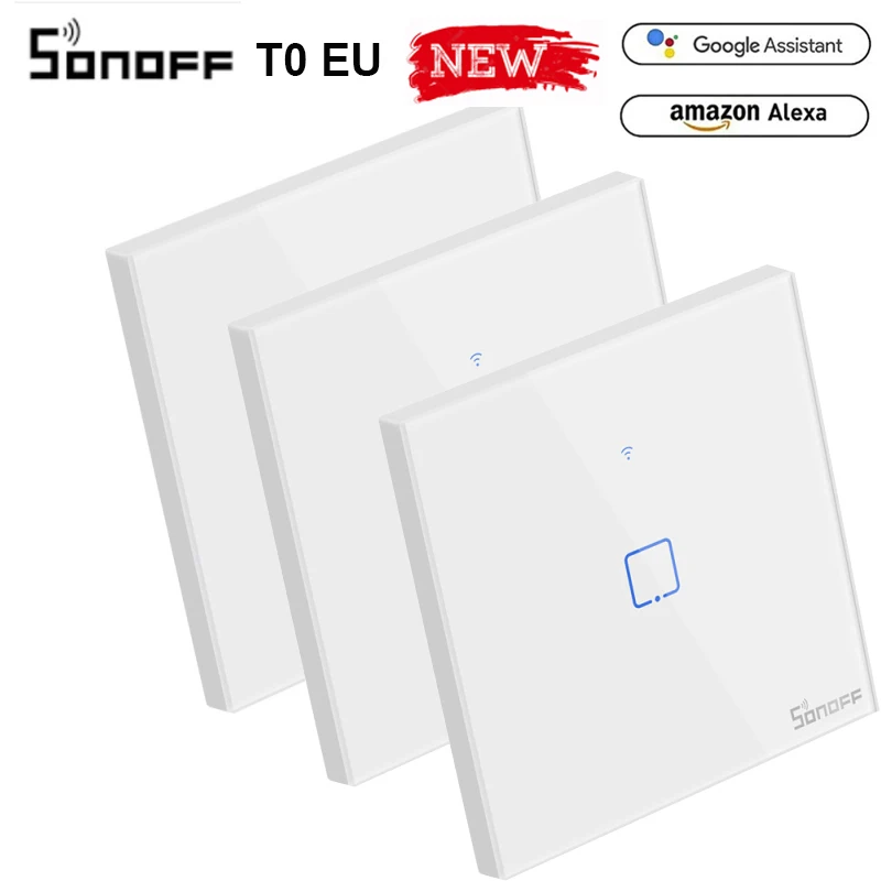 Настенный сенсорный Wi Fi переключатель Itead Sonoff T0EU 86 1/2/3 gang серии TX дистанционное