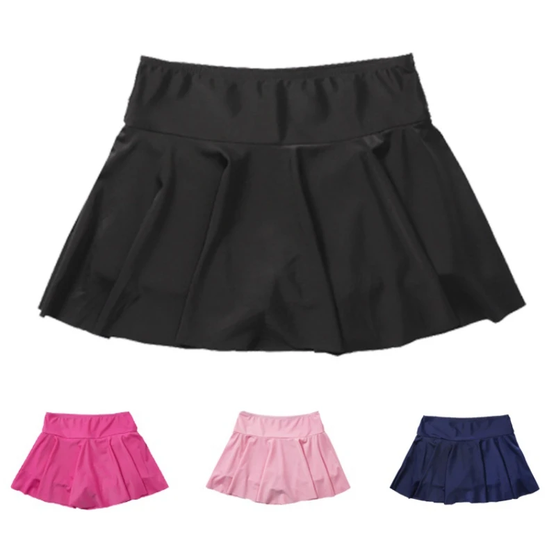 

Women Summer Beach Conservative Swimming Skirts Bottom High Waist Athletic Bikini Bottom Anti-walking Breathable Swimwear Shorts