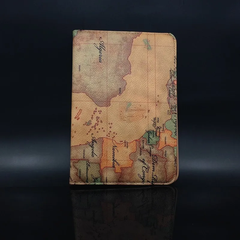 Чехол-накладка из ПУ кожи с поворотом на 360 градусов и картой мира в стиле ретро