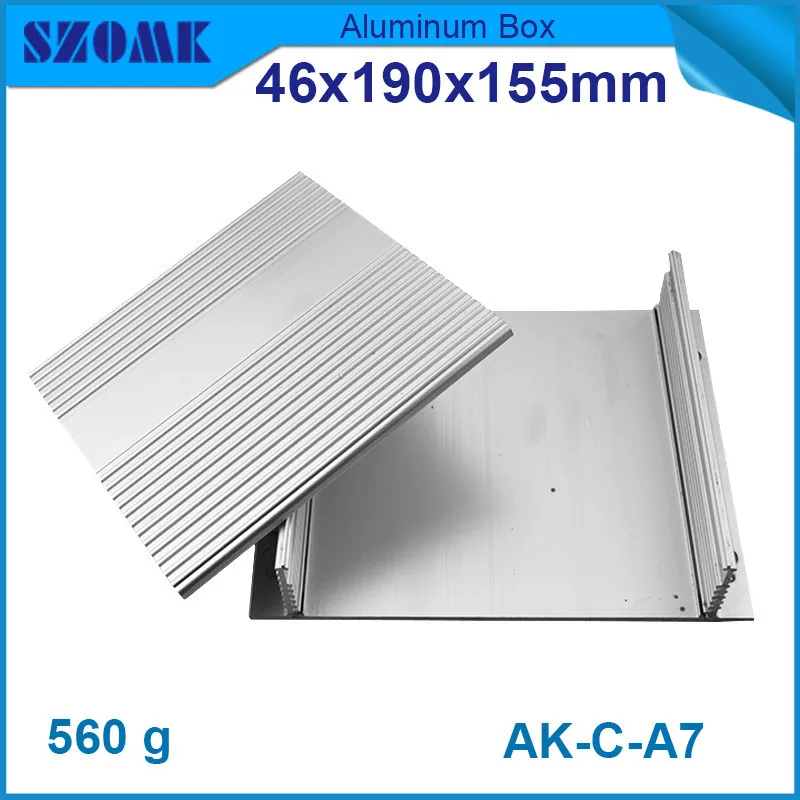 

6 pcs/lot silver wall-mounted electronic aluminum enclosure that can be costomed in color, length, openings from Shenhzen China