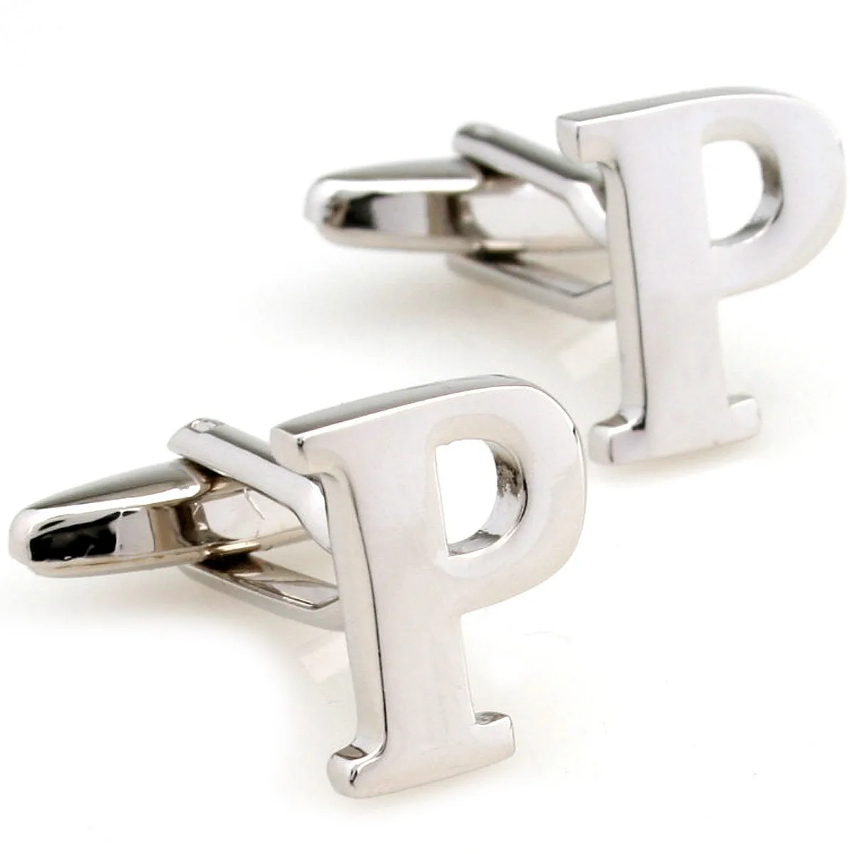 Cufflinks Retail 26 letter p plain metal irregular cufflinks nail sleeve 157506 free shipping+free gift box