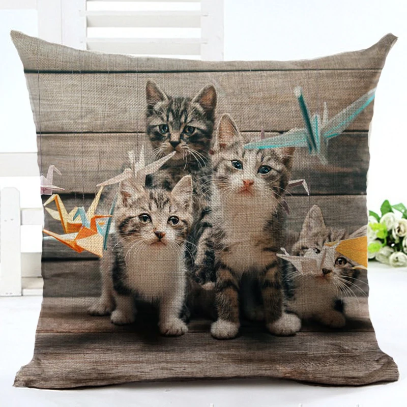 Креативный 3D мультяшный Кот Складная бумага печатная хлопковая и льняная