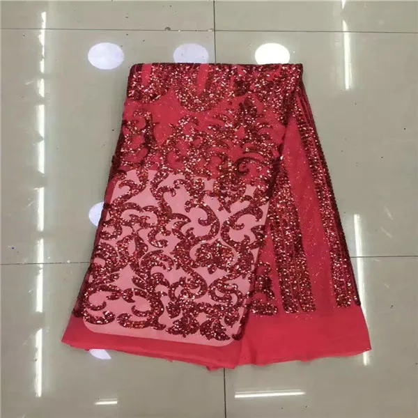 Высокое качество Африканский Кружево S Ткань net 2017 Тюль с пайетками/белый в