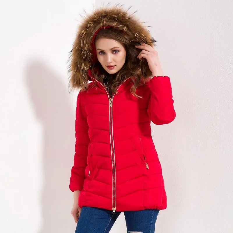 

New parkas mujer 2018 Fashion Long Thicken 100% Scorpion hair Large wool collar winter jacket women plus size Slim coat S-4XL