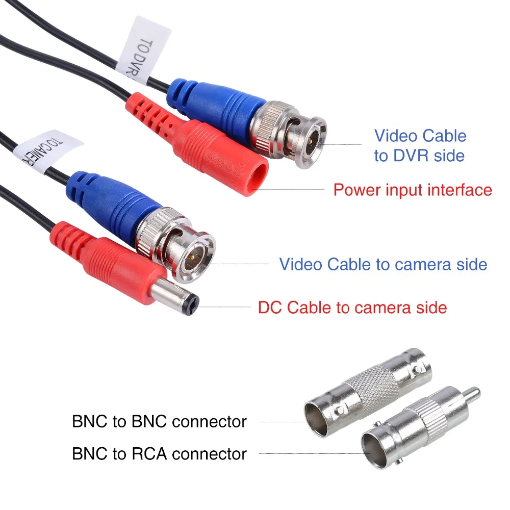 4 шт./упаковка Кабель BNC + DC для камеры видеонаблюдения|cable bnc|cable forbnc bnc |