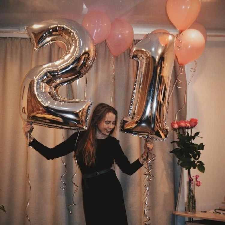 2 шт. фольгированные гелиевые шары с цифрами 40 дюймов|Воздушные и аксессуары| |