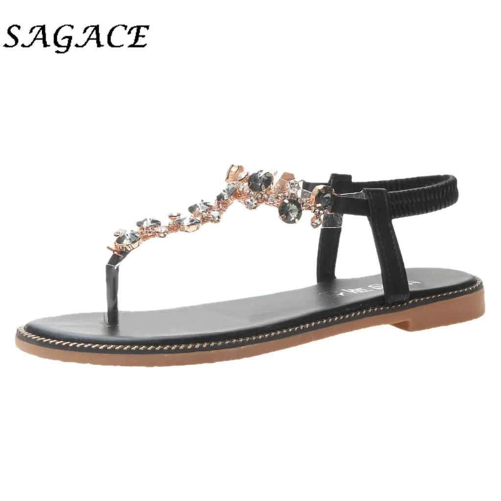 Сандалии SAGACE женские кожаные босоножки на плоской подошве резиновая пляжная