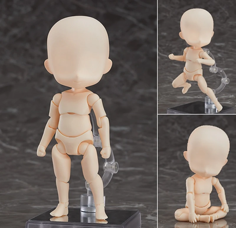 Boy white no box Япония GSC Nendoroid ребенок тело мальчик и девочка подвижная фигурка Коллекционная модель игрушки для рисования без головы - Цвет: Boy white no box