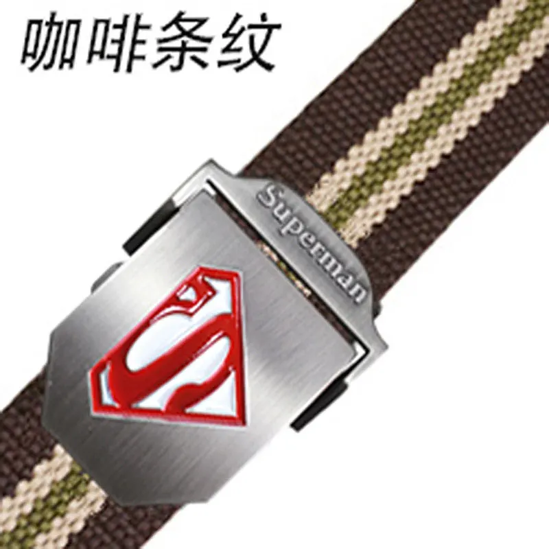 Style2 Coffee Stripe Мужской ремень, уплотненный холст, Нью-Йорк щит, ремни, военный пояс, армейский тактический ремень, высокое качество, ремень 110, 140 см, 10 цветов - Цвет: Style2 Coffee Stripe