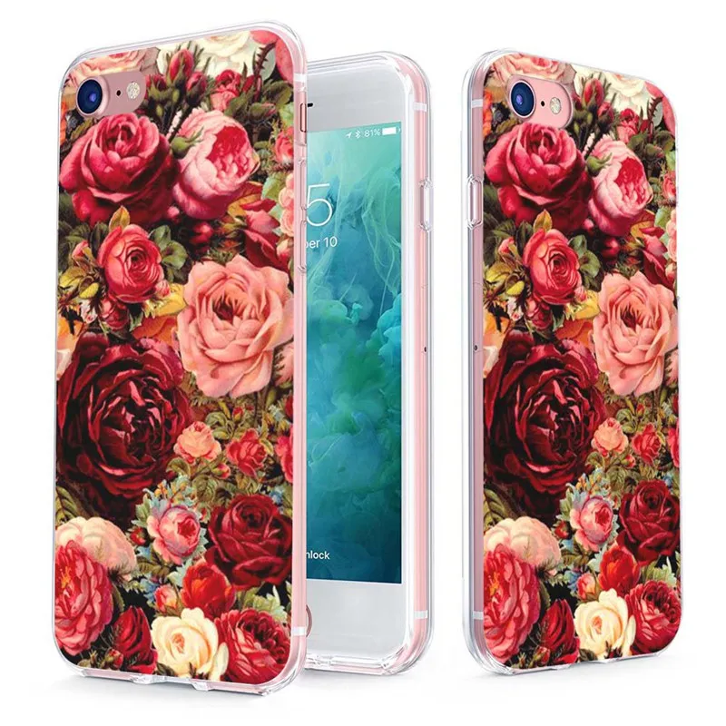 MLCRIYG мягкий чехол для телефона iPhone 6 6S Plus 7 7Plus 8Plus X 10 TPU цветной цветочный узор Fundas
