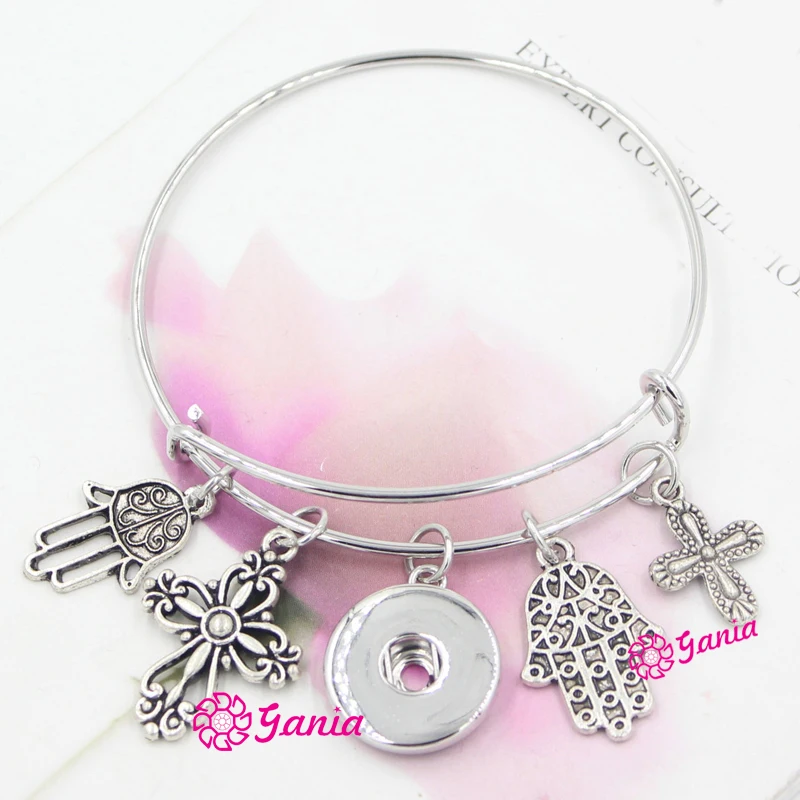 10PCS Wholesale Interchangeable DIY Jewelry Religious Faith Cross Hand Charms Bracelets for women Fit Snap | Украшения и