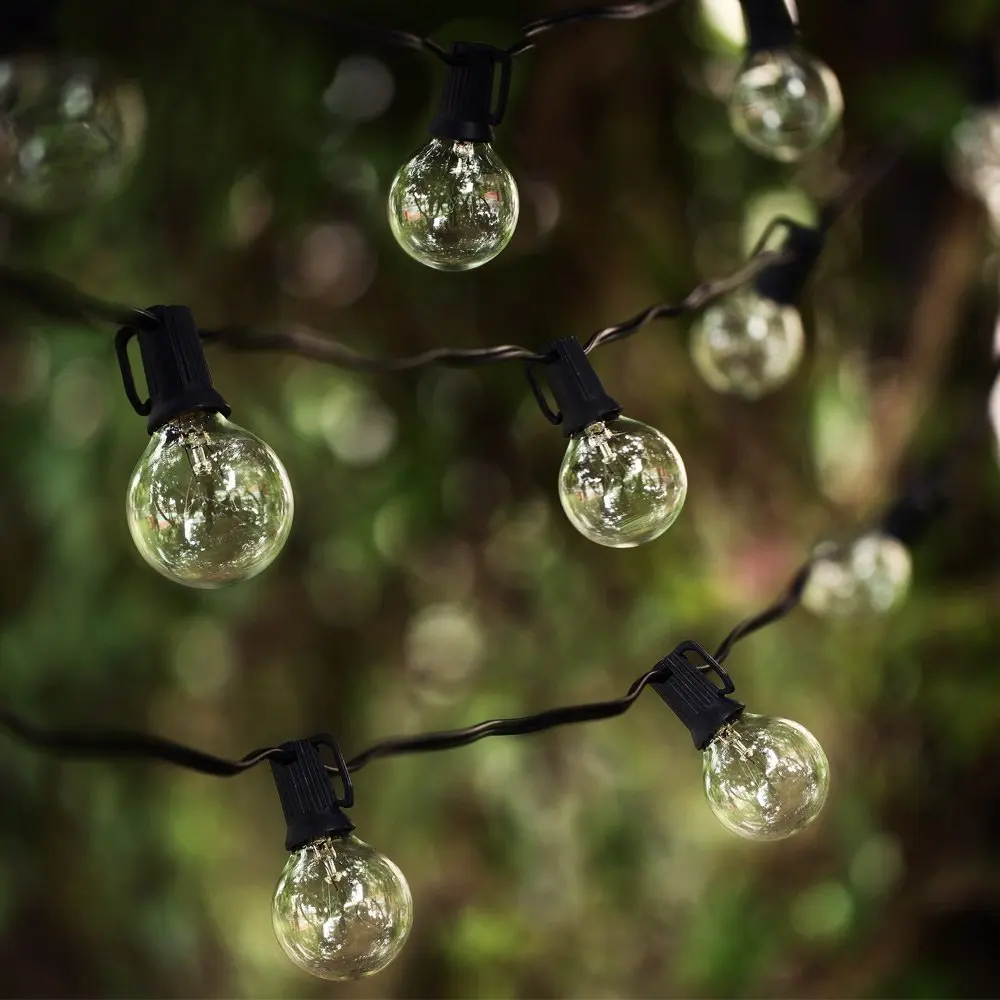 Патио огни G40 глобус вечерние Рождество строку света теплый белый 25 ясно Винтаж