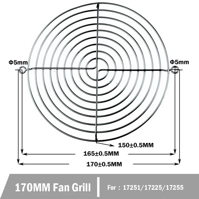 170MM Fan Grill 10 шт. защита вентилятора охлаждения металлическая решетка крышка вентилятора компьютера 30 мм 40 мм 50 мм 60 мм 70 мм 80 мм 90 мм 120 мм 135 мм 140 мм 170 мм 200 мм - Цвет лезвия: 170MM Fan Grill