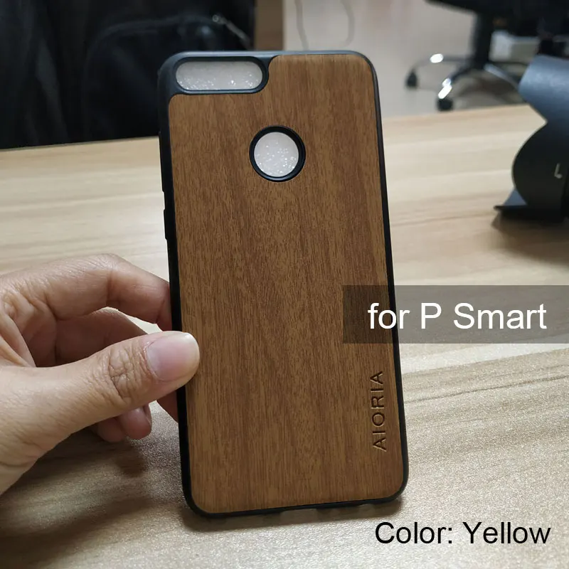 Чехол для Huawei P smart 2019 кожаный чехол с деревянным узором и мягким силиконовым