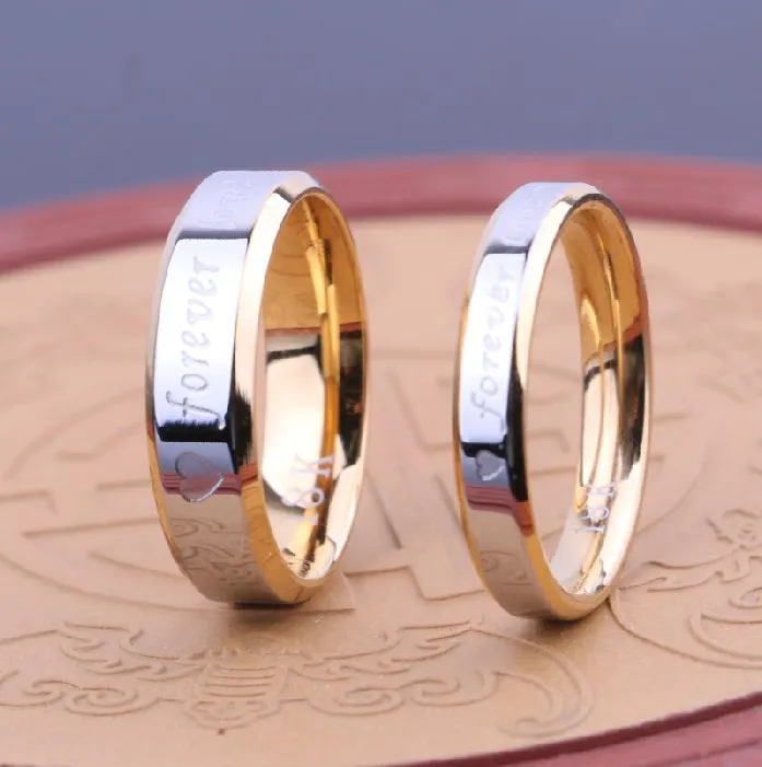 Золотое классическое романтическое кольцо для влюбленных в Корейском стиле с