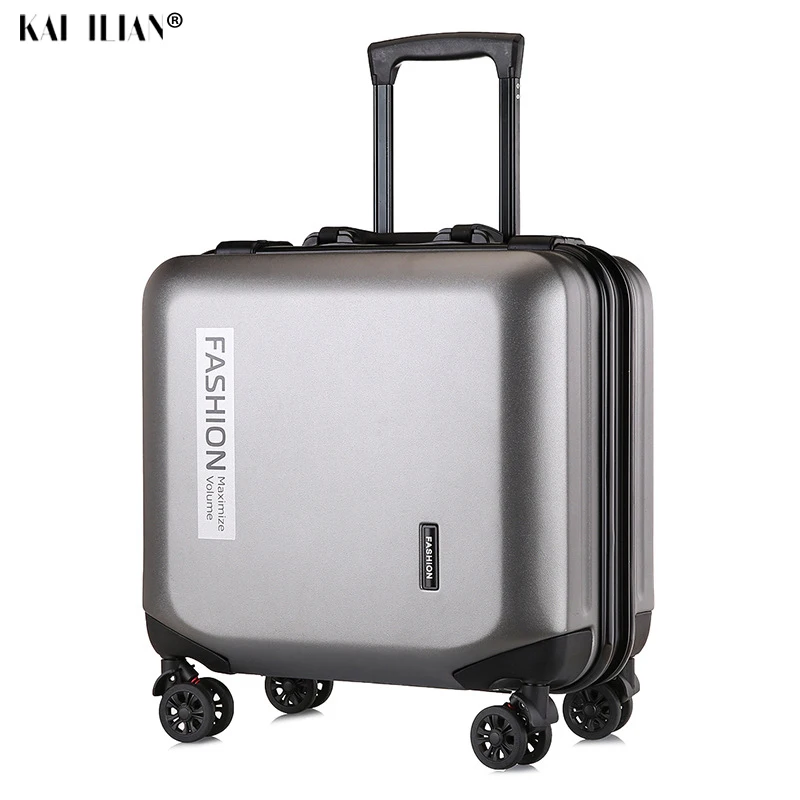 18 inch suitcase on wheels Cabin travel luggage PC carry-ons trolley bag fashion Women rolling luggage men s hardside suitcase