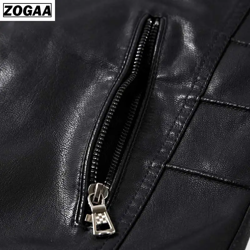 

Faux Leather Jacket Men Without Fur PU Fur Coat Spring and Autumn Men's Jacket Thin leather Clothes For Cycling Locomotives Coat