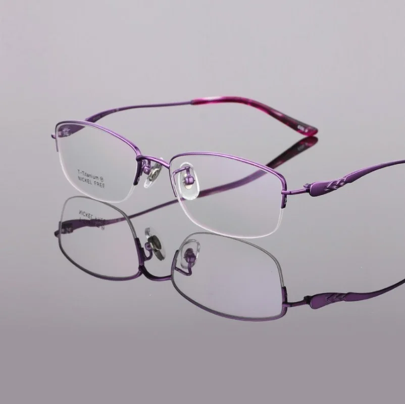 Оправа для женских очков из чистого титана полуободковая | Аксессуары одежды