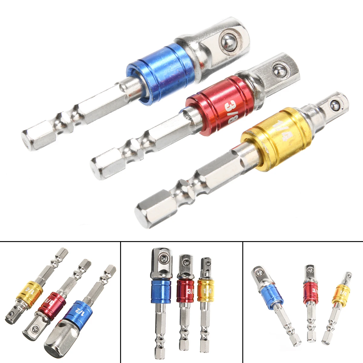 Новинка 3 шт. адаптер для гнезда сверла ударного драйвера шестигранный хвостовик