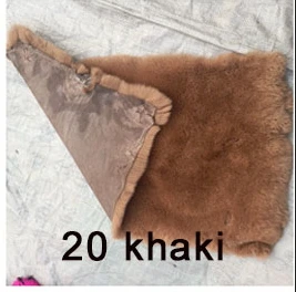 20 khaki Высокое качество, классический цвет, настоящий мех кролика, натуральный мех кролика, сделай сам, пушистый кожаный мех,, сделай сам, украшение для дома - Цвет: 20 khaki