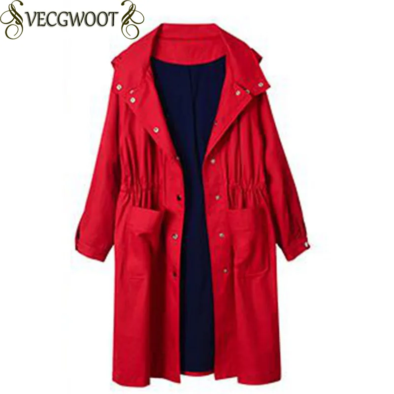 Ветровка средней длины для женщин 2020 Новое весеннее и осеннее пальто с капюшоном