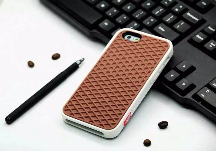 Brown White Вафельный брендовый мягкий силиконовый резиновый чехол для iphone 11 Pro Max 5S 6 6S 7 8 Plus XS Max XR чехол для телефона задняя крышка - Цвет: Brown White