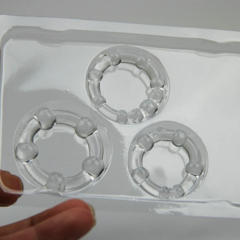 Базовые тройные прозрачные кольца на пенис 3 шт. секс игрушки бусины Эротические