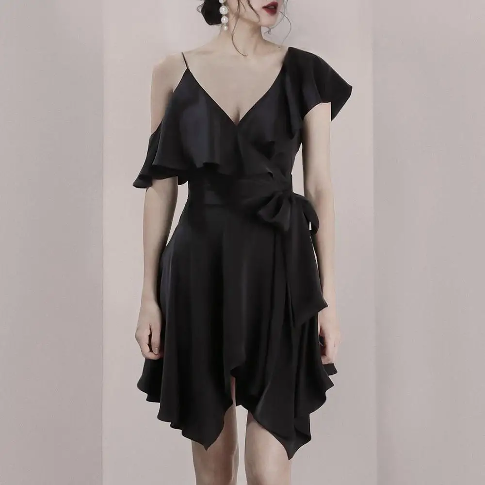 INDRESSME 2019 Новое модное женское платье с открытыми плечами и V образным вырезом