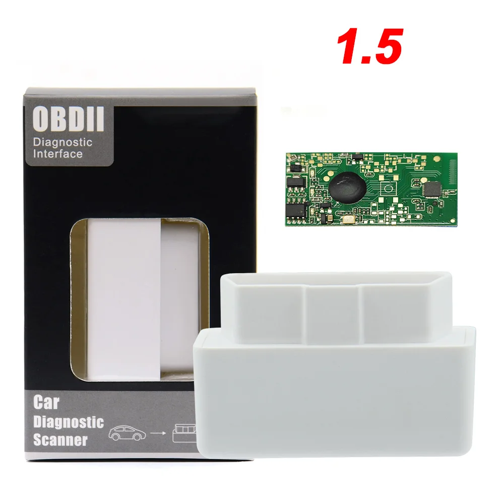 Супер Мини ELM327 V1.5 OBD 2 OBD II Bluetooth ELM 327 1,5 OBD2/OBDII для Android Крутящий момент автомобиля код сканер диагностический инструмент - Цвет: White V1.5