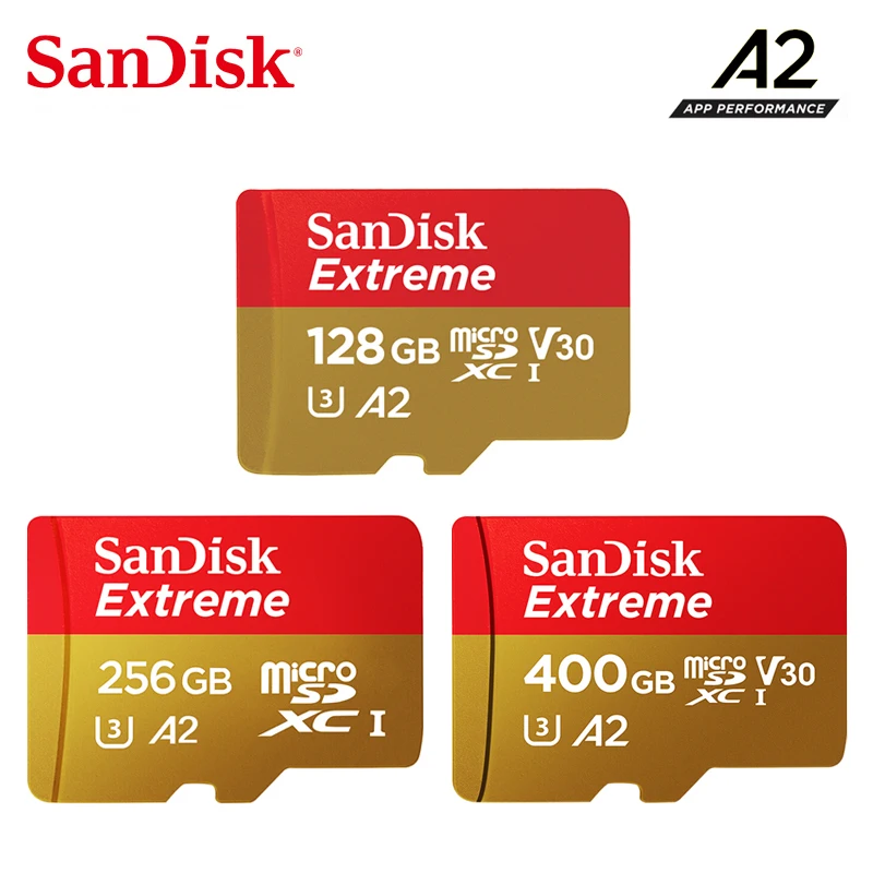 

2019 New SanDisk Extreme UHS-I memory card 400G 256G 128G Up to 160MB/s read speed micro sd card video speed C10, V30, U3, A2