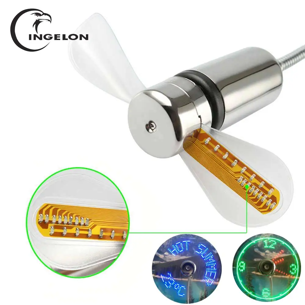 Ingelon USB вентилятор гаджет гибкий Gooseneck светодиодный часы офисные гаджеты крутой