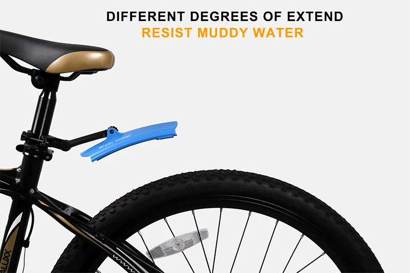 WEST BIKING светильник для велосипеда, передний задний телескопический складной велосипедный прочный Набор крыльев, задний светильник, Аксессуары для велосипеда с велосипедными огнями