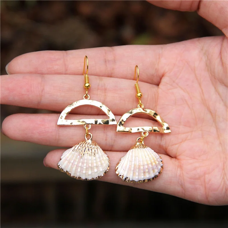 Модные богемные женские серьги в виде ракушки геометрические элегантные модные