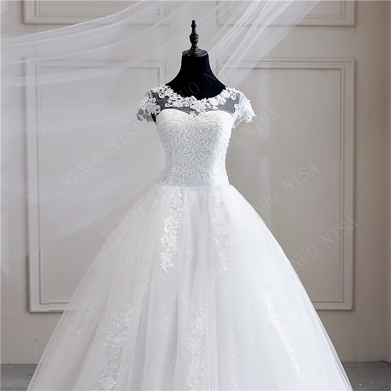 Robe De Mariee Grande Taille Новое свадебное платье аппликационные жемчужины для кружева милое бальное платье принцессы размера плюс винтажные невесты 25