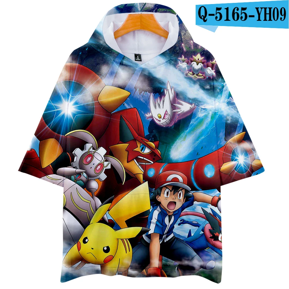 Pokemon 3D толстовки Новая модная летняя футболка с коротким рукавом крутая и дышащая футболка с коротким рукавом Kpop Повседневная для женщин - Цвет: A