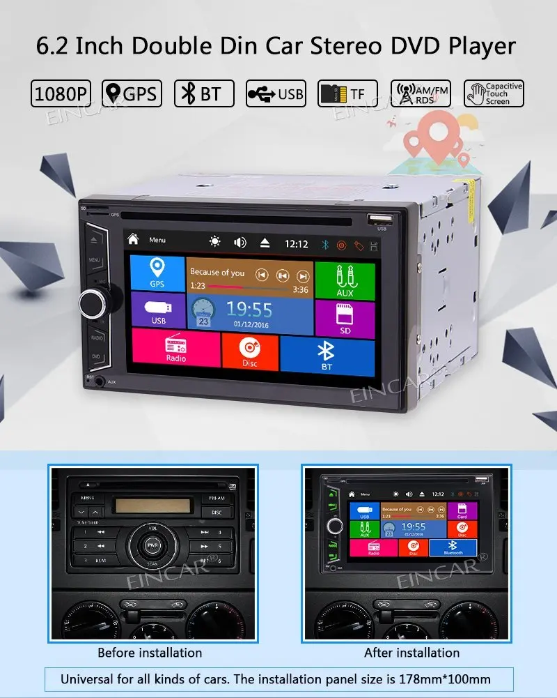 Автомобильный стерео двойной DIN 6 2 ''In Dash gps навигационная система