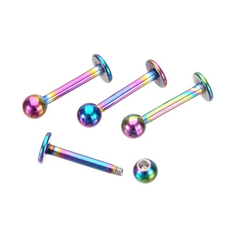 10 шт./лот полированной Титан Сталь язык кольцо для пирсинга серьги гвоздики в