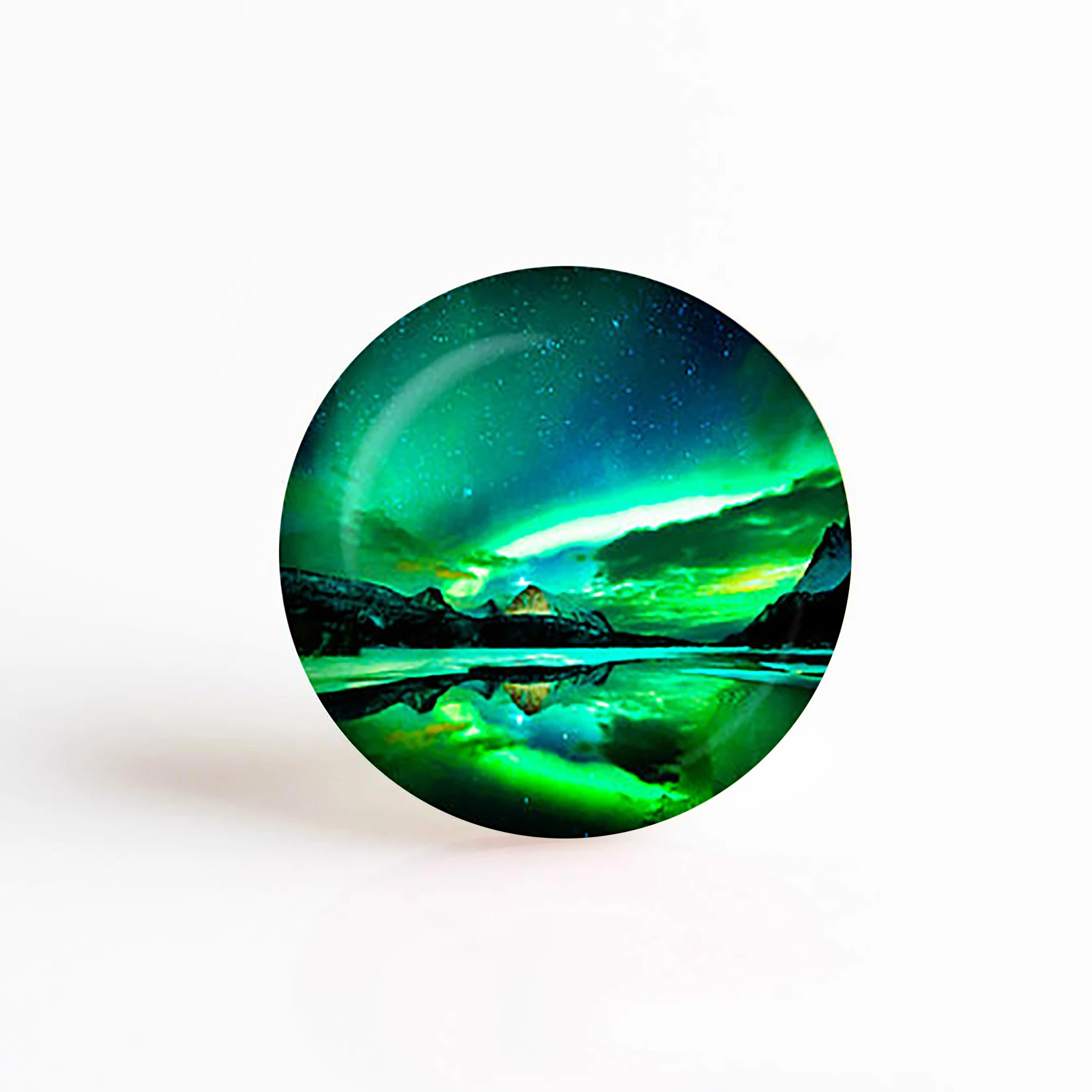 Стеклянные Кабошоны с северным светом галактические круглые 16 мм 20 25 плоским