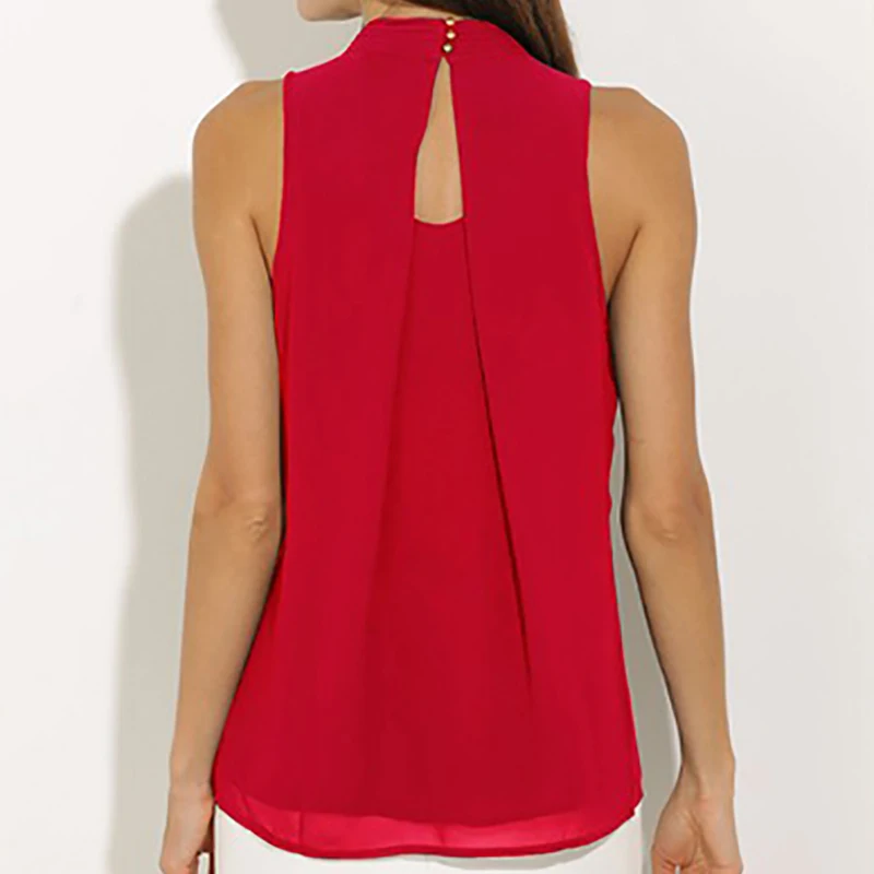 Женская шифоновая блузка без рукавов