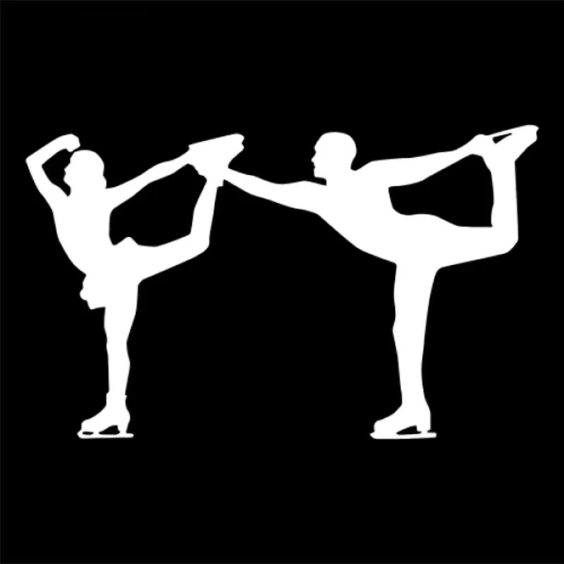 Фигурное катание на двоих: настенные наклейки-арт, спортивный мурал, съемные виниловые наклейки для домашнего интерьера, спортзала, детской комнаты 30х18 см CL280.