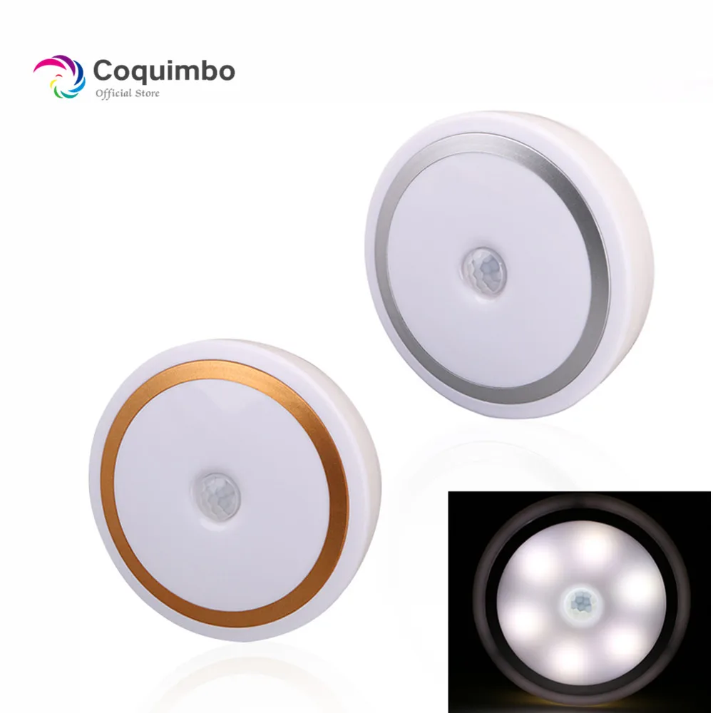 

PIR Motion Sensor 6 LEDS Night Light Magnet Battery Operated Wall Light For Bedroom Bedside Corridor Kitchen Smart Light